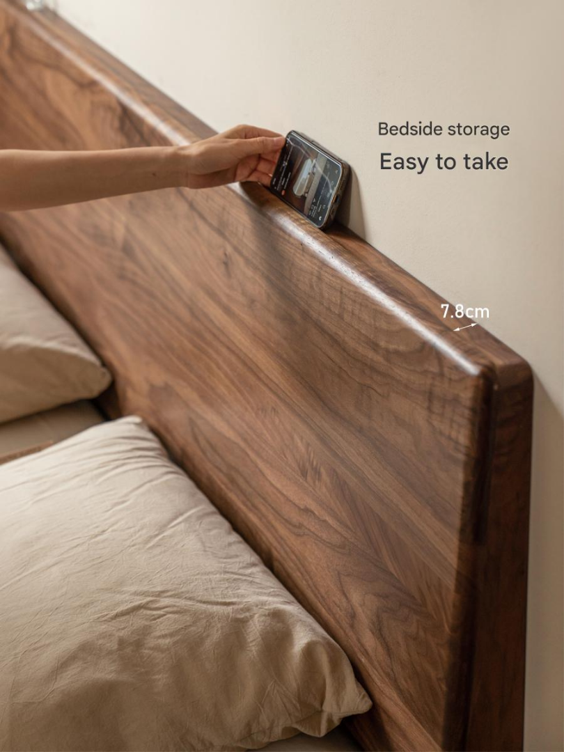 Oak, Black Walnut, Teak Solid Wood Suspended Bed