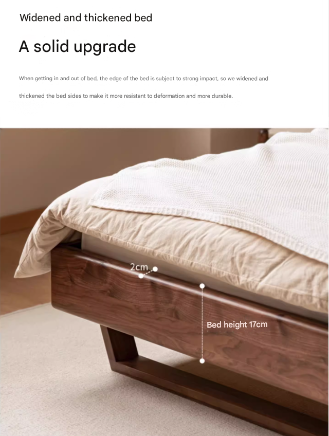 Oak, Black Walnut, Teak Solid Wood Suspended Bed