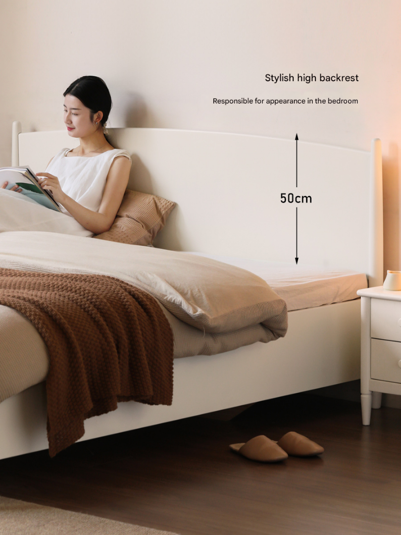 Rubber Wood, Oak Solid Wood French Style Box Bed