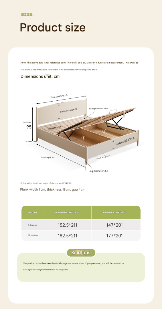 Rubber Wood, Oak Solid Wood French Style Box Bed