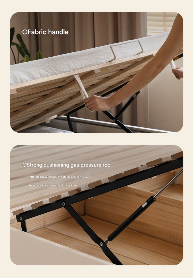 Rubber Wood, Oak Solid Wood French Style Box Bed