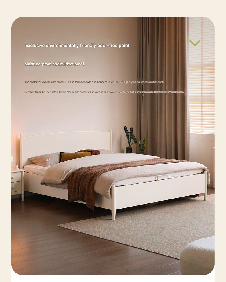 Rubber Wood, Oak Solid Wood French Style Box Bed