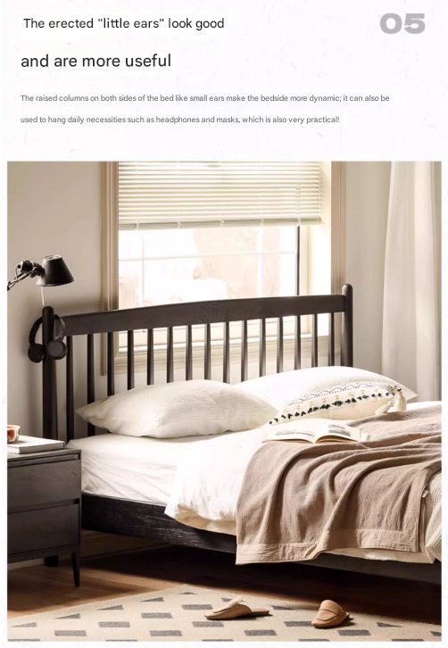 Oak Solid Wood Vintage Bed
