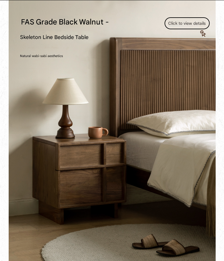 Oak, Ash Solid Wood Black Drawer Cabinet