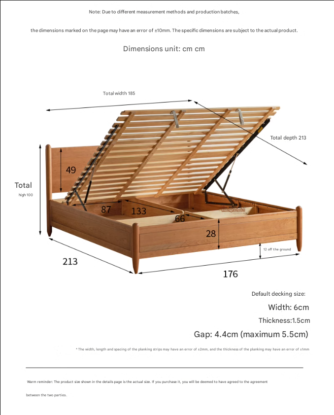 Cherry Wood, Black Walnut Solid Wood Box Bed