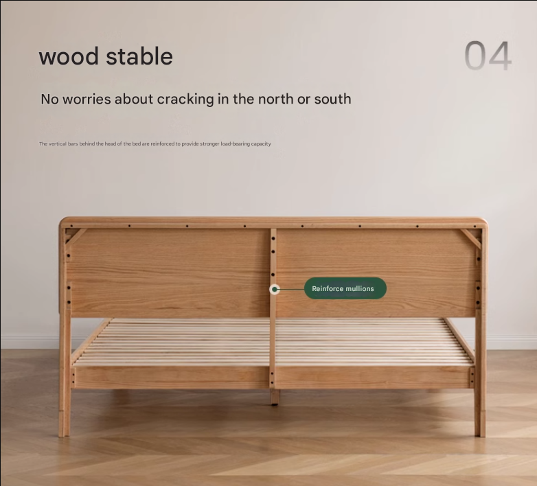 Oak, Ash Solid Wood High Head Board Bed