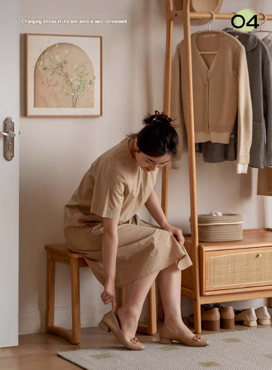 Ash, Oak Solid Wood Tea Stool