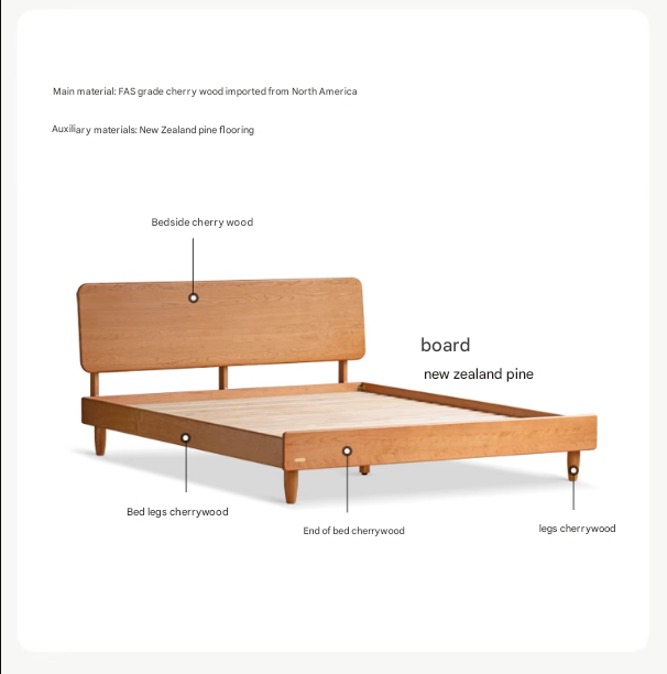 Cherry Wood Bed Modern