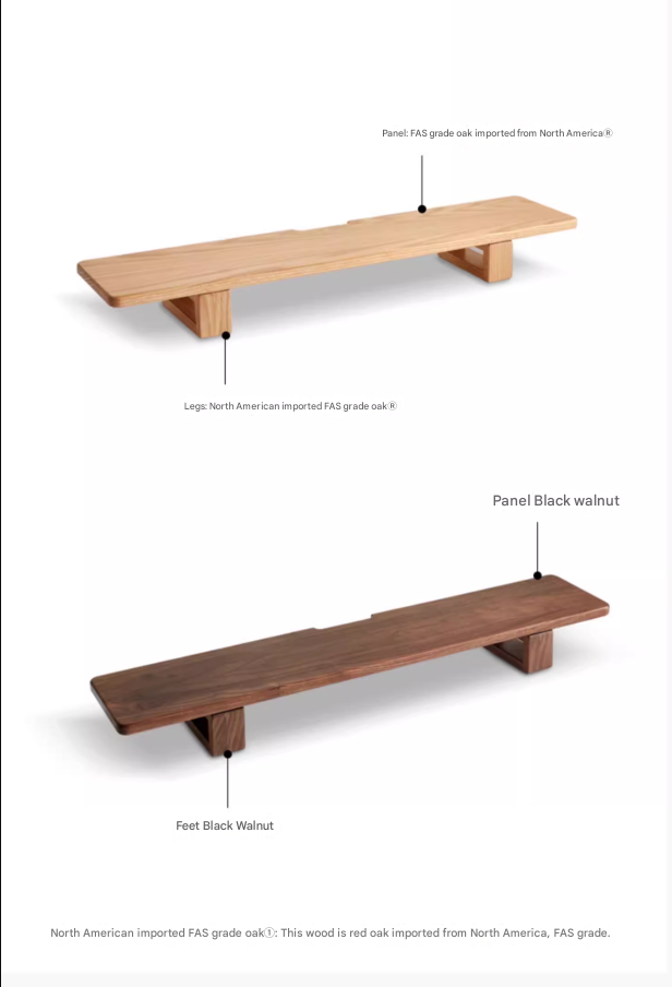 Solid Rubberwood, Black Walnut, Oak Solid Wood Heightening Computer Stand, Table shelves