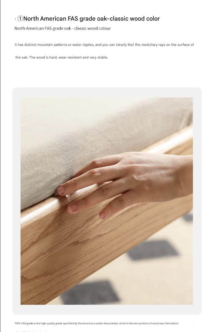 Oak Solid Wood with LED Light Bed
