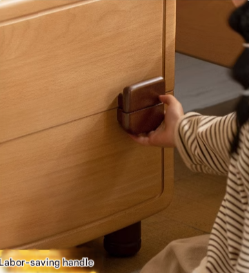 Beech Solid Wood Modern Kids Nightstand.