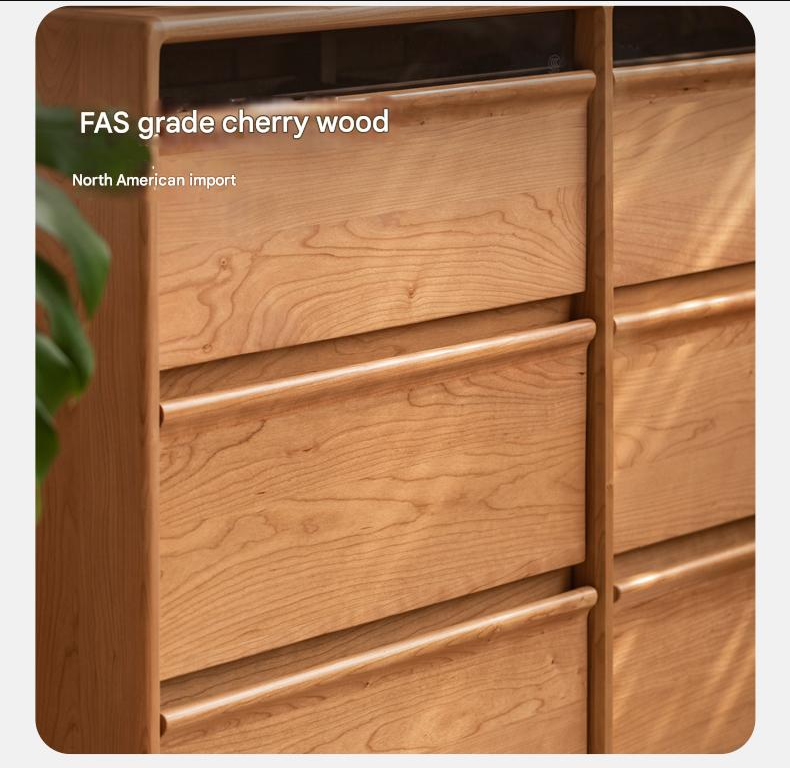 Cherry Solid Wood Nine Drawers Drawer Cabinet.