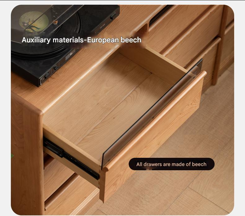 Cherry Solid Wood Nine Drawers Drawer Cabinet.