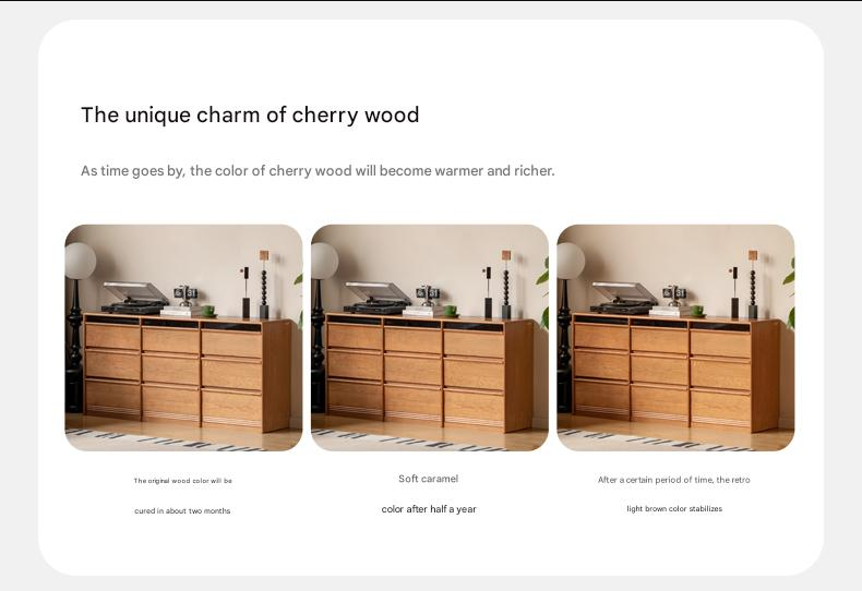 Cherry Solid Wood Nine Drawers Drawer Cabinet.