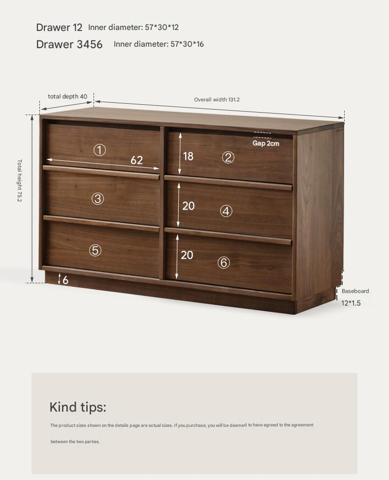 Black Walnut, Sandalwood, White Oak Solid Wood Drawer Cabinet))