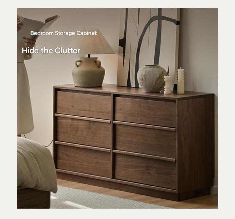 Black Walnut, Sandalwood, White Oak Solid Wood Drawer Cabinet))