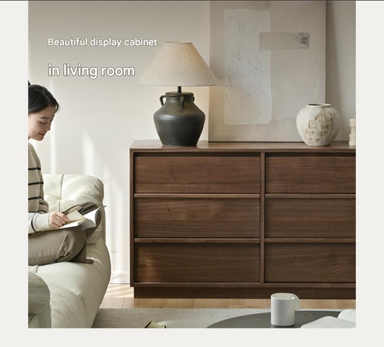 Black Walnut, Sandalwood, White Oak Solid Wood Drawer Cabinet))