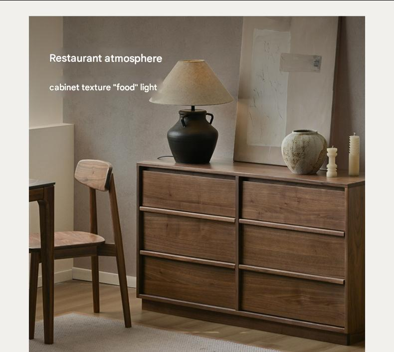 Black Walnut, Sandalwood, White Oak Solid Wood Drawer Cabinet))