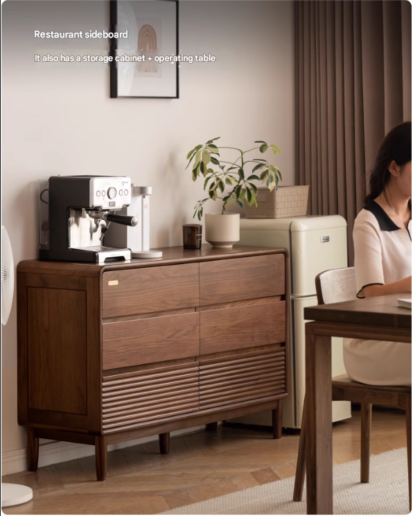 Black Walnut, Catalpa Solid Wood Drawer Storage Cabinet