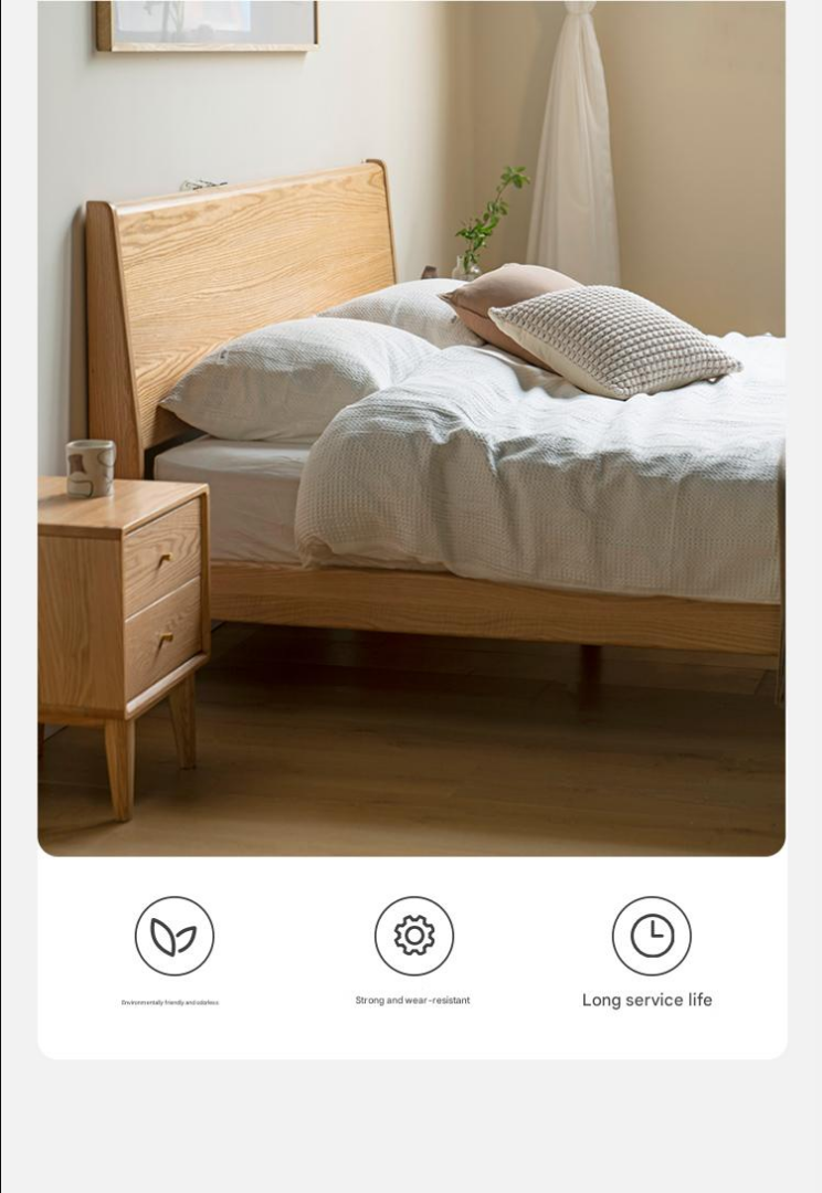 Oak Solid Wood Bed
