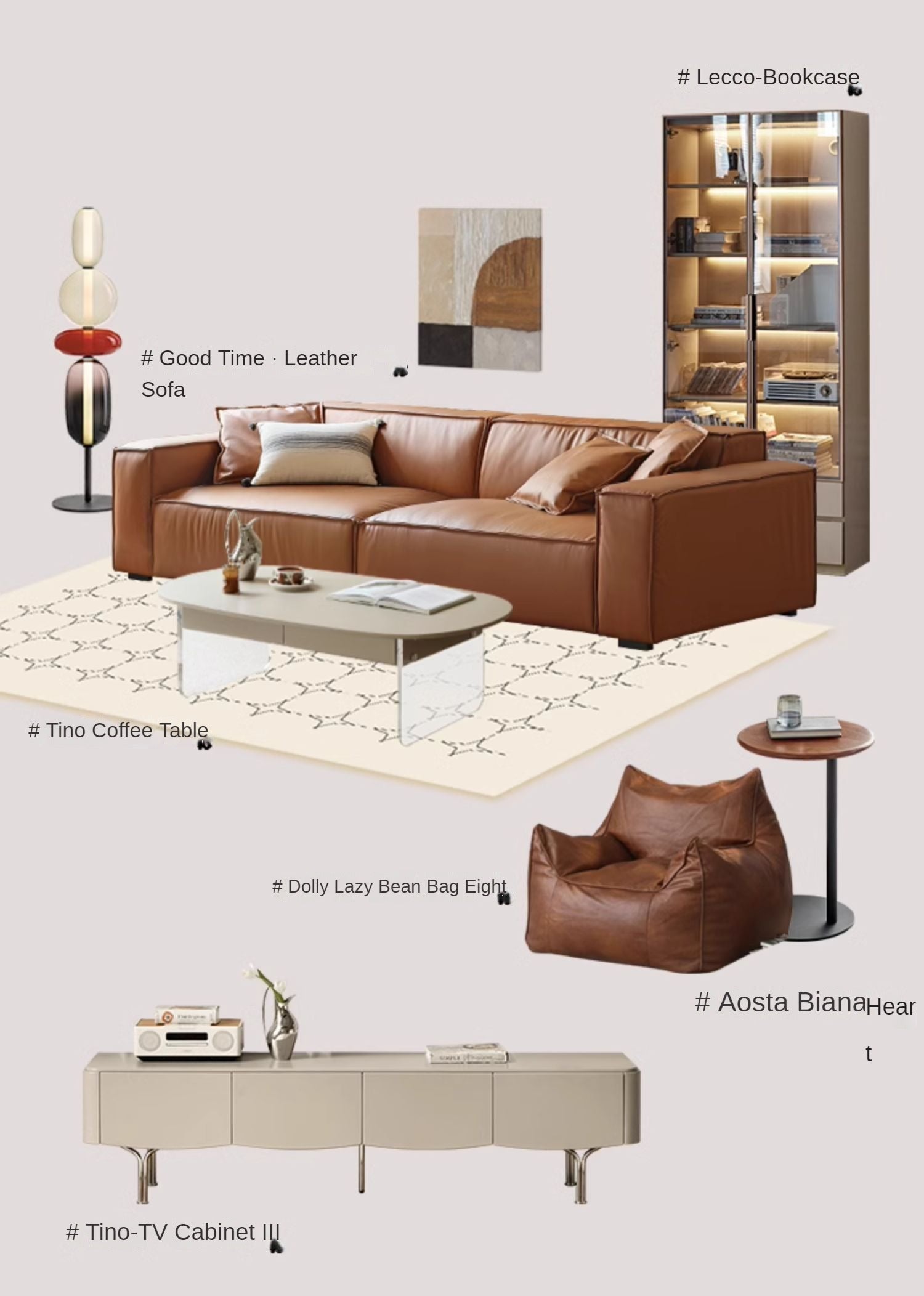 Solid RubberWood Combination Bookcase, Glass Door Cabinet