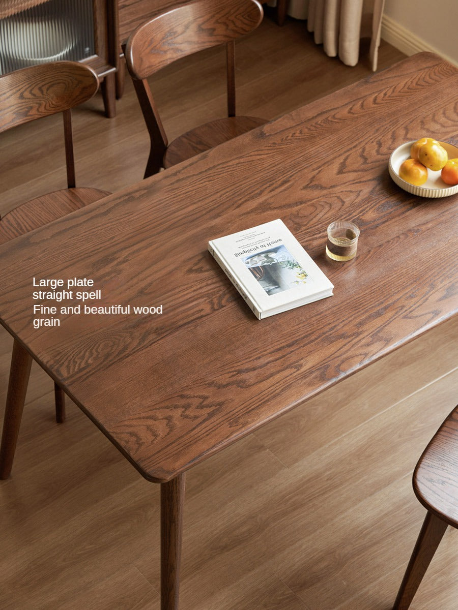 Black Walnut, Oak Solid Wood Walnut Color Dining Table