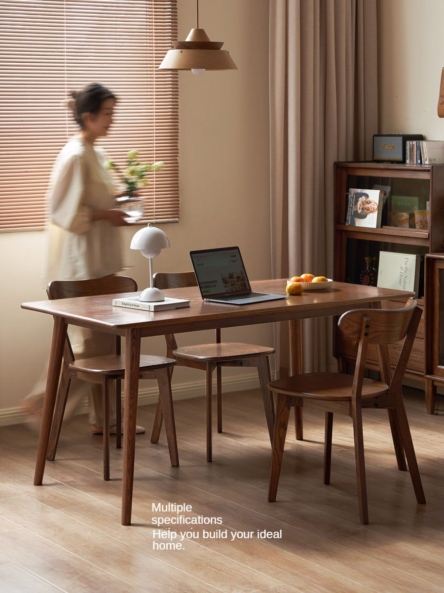 Black Walnut, Oak Solid Wood Walnut Color Dining Table
