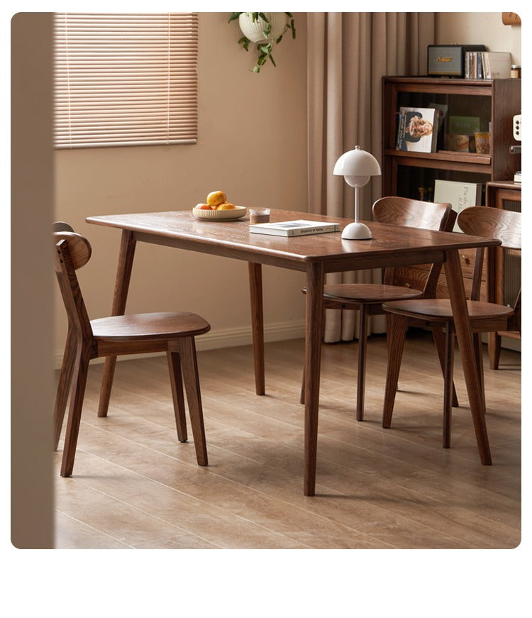 Black Walnut, Oak Solid Wood Walnut Color Dining Table