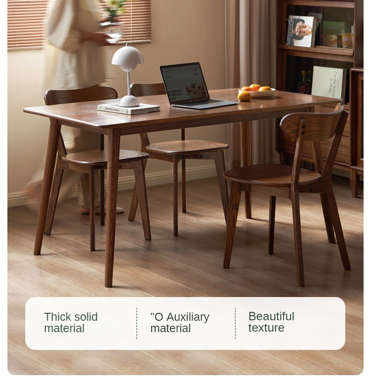 Black Walnut, Oak Solid Wood Walnut Color Dining Table