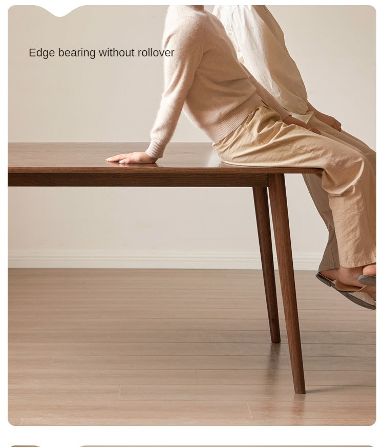 Black Walnut, Oak Solid Wood Walnut Color Dining Table