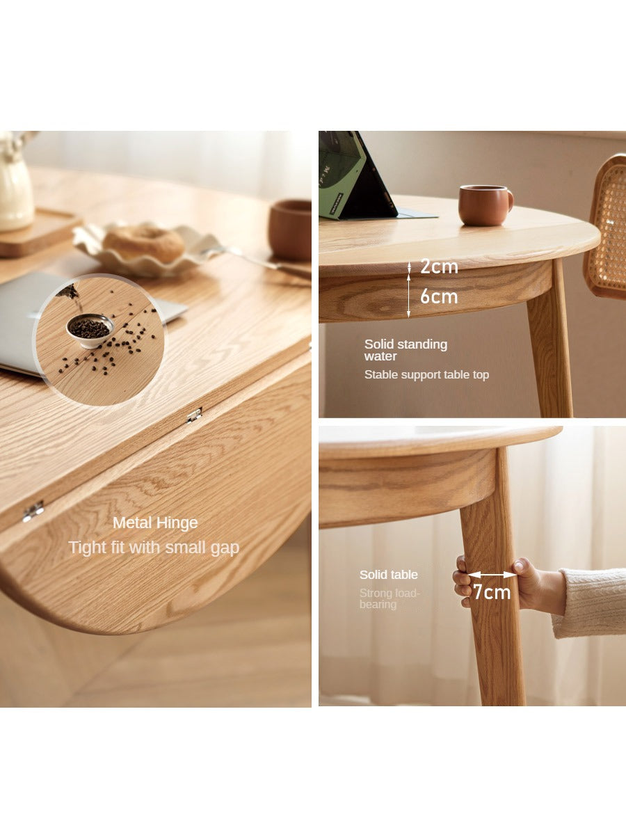 Oak Solid Wood Folding Dining Table