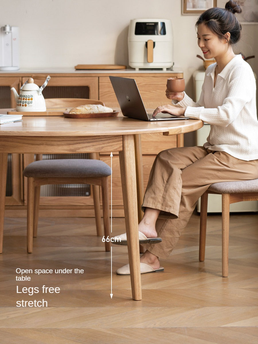 Oak Solid Wood Folding Dining Table