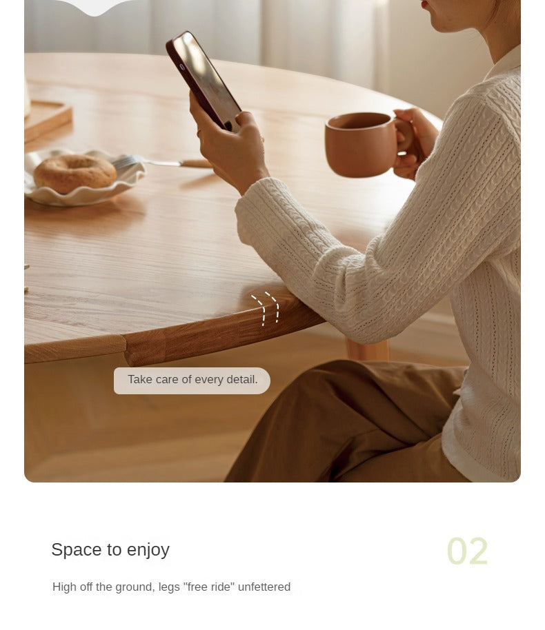 Oak Solid Wood Folding Dining Table