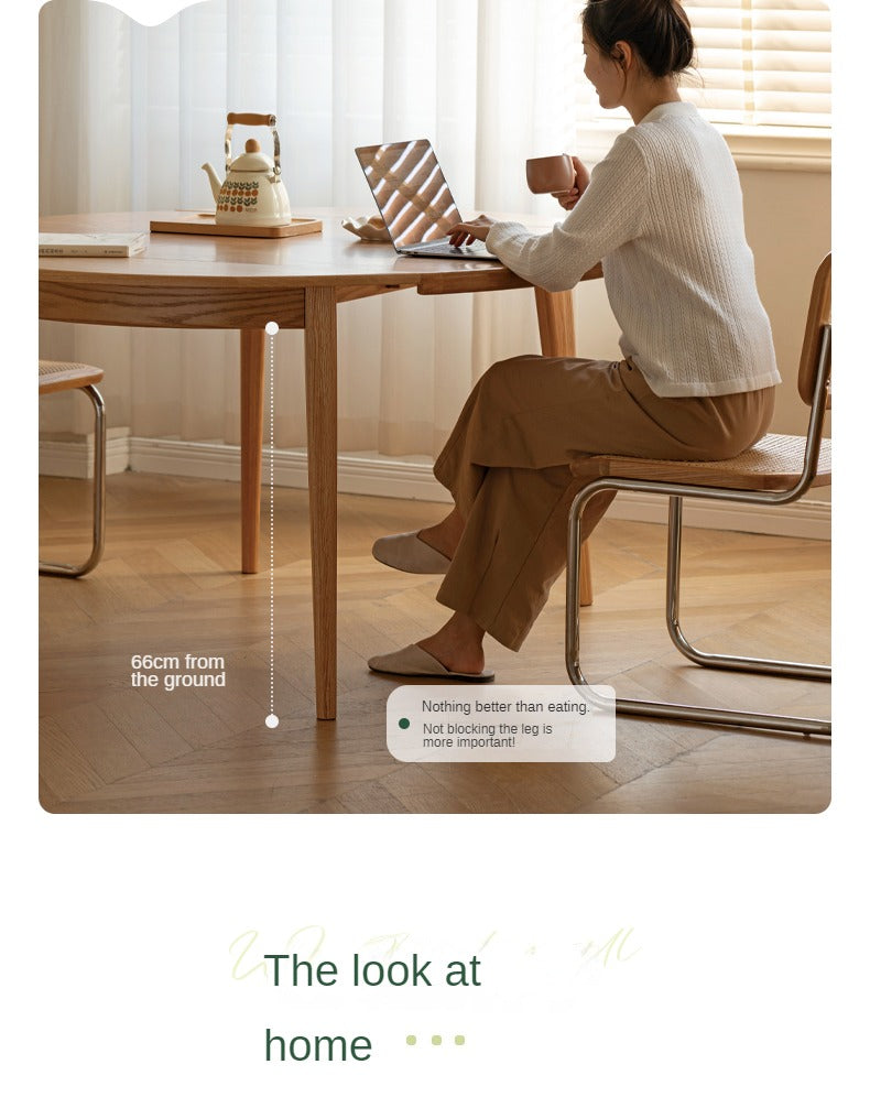 Oak Solid Wood Folding Dining Table