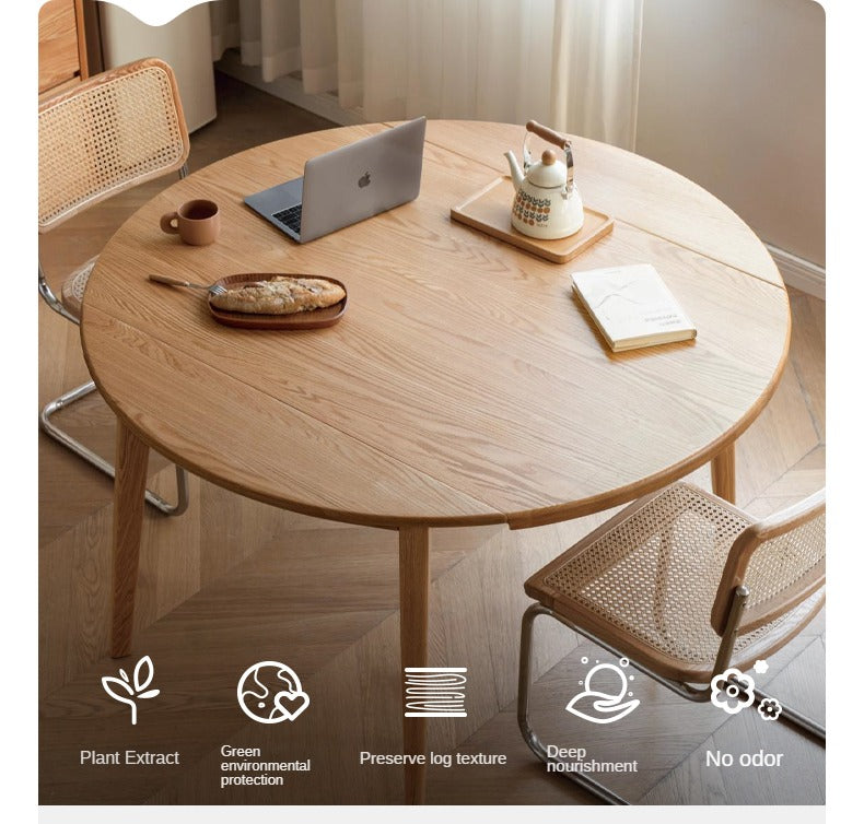 Oak Solid Wood Folding Dining Table
