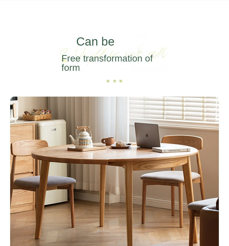 Oak Solid Wood Folding Dining Table
