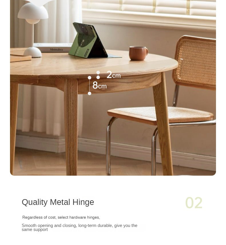 Oak Solid Wood Folding Dining Table