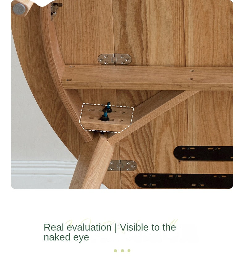 Oak Solid Wood Folding Dining Table