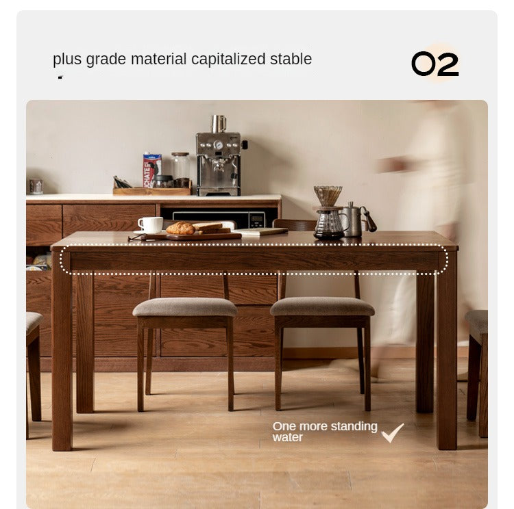 Oak Solid Wood, Solid Rubberwood Nordic Dining Table