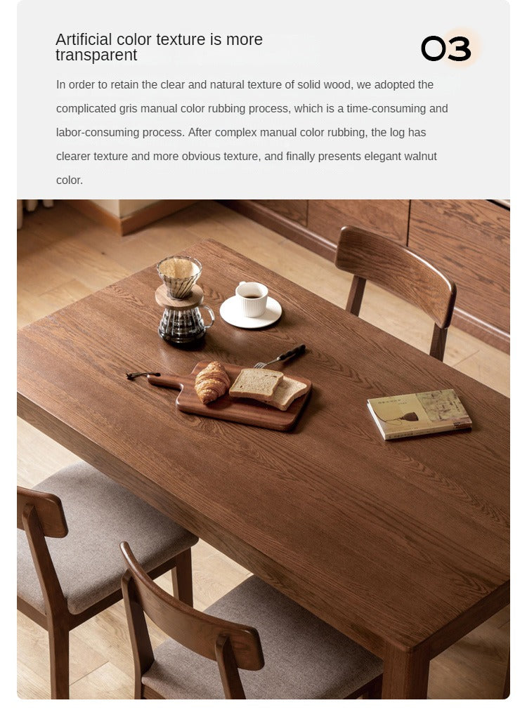 Oak Solid Wood, Solid Rubberwood Nordic Dining Table