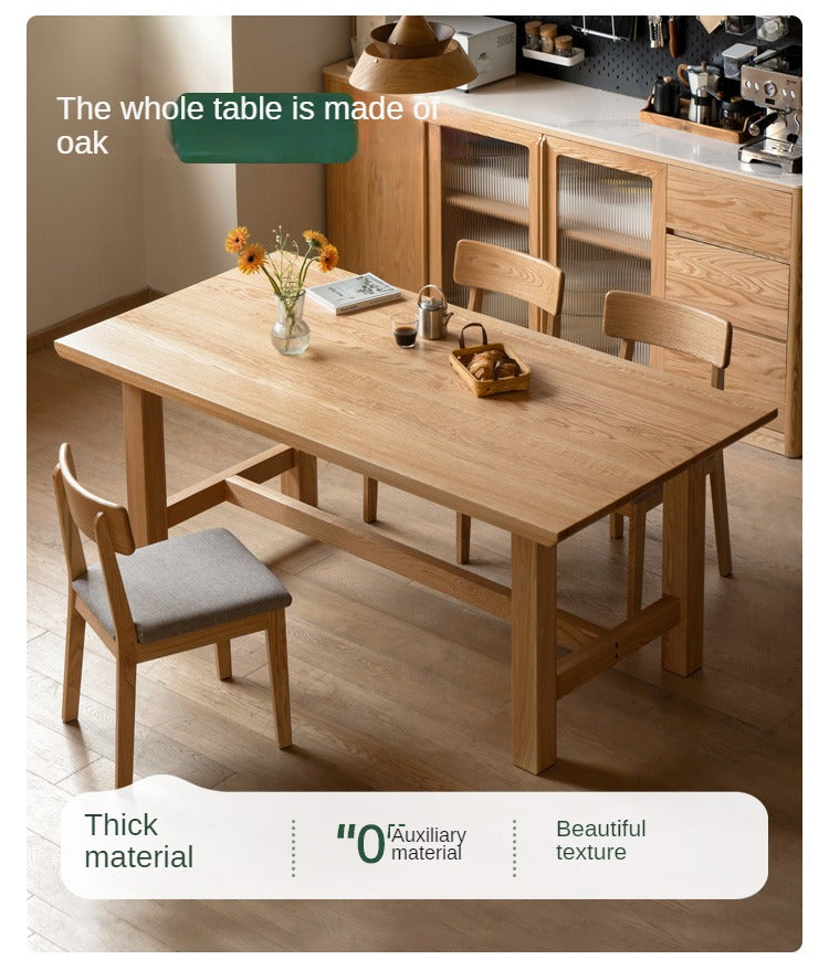 Oak, Ash, Poplar, Cherry Solid Wood Rustic Style Dining Table
