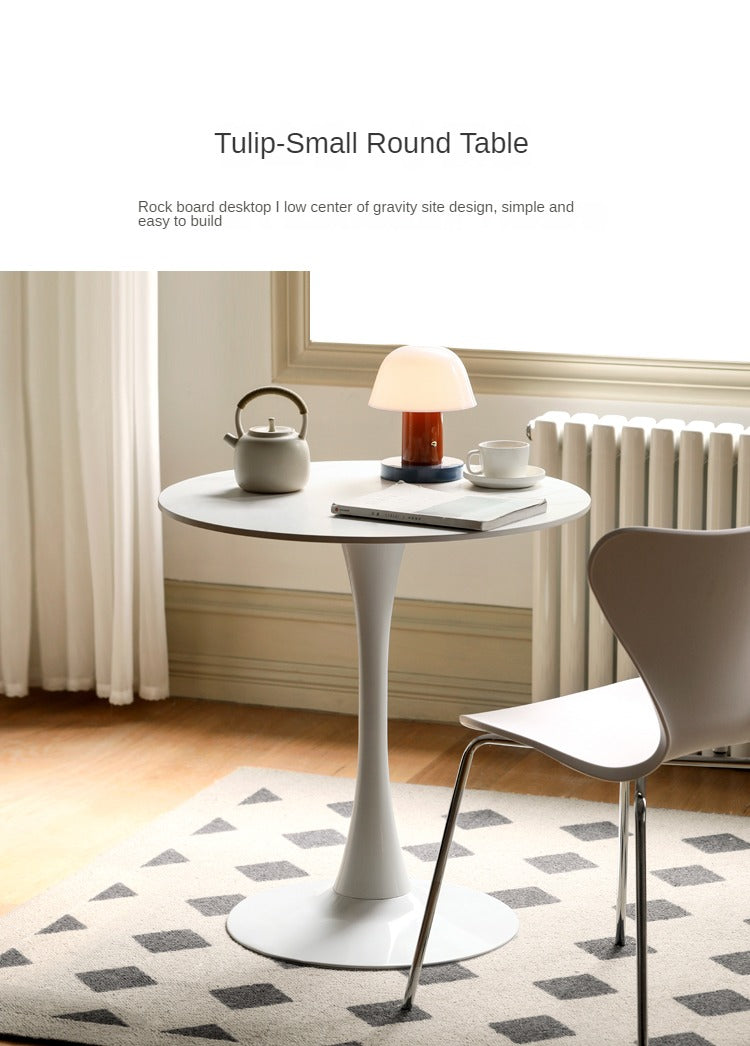 Rock Slab Top Small Round Side Table