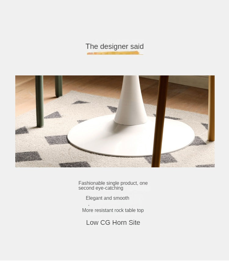 Rock Slab Top Small Round Side Table