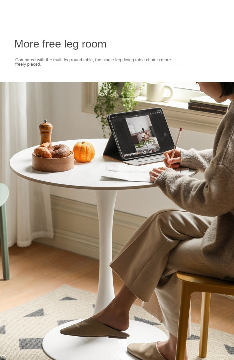 Rock Slab Top Small Round Side Table