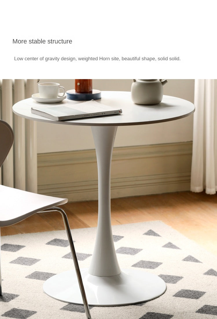 Rock Slab Top Small Round Side Table