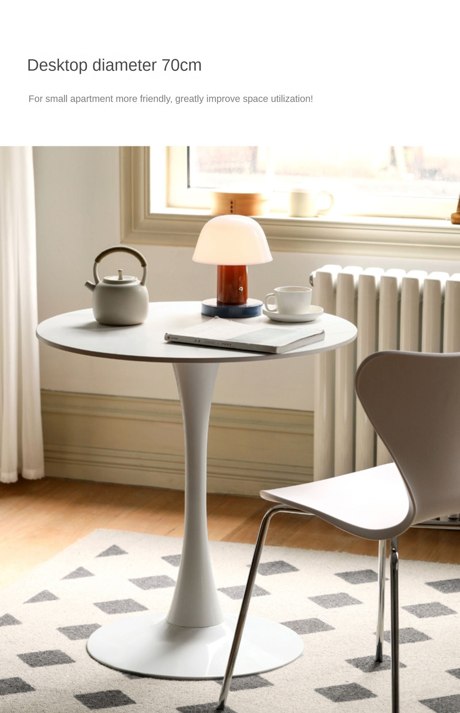 Rock Slab Top Small Round Side Table