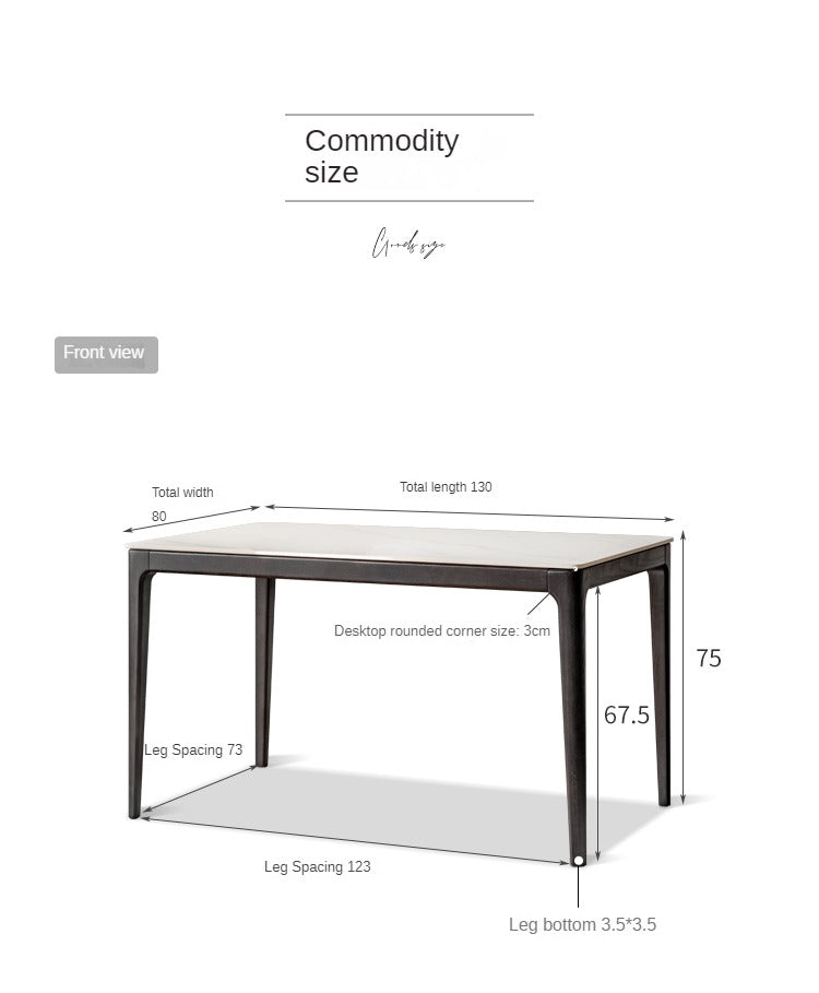 Oak Solid Wood, Solid RubberWood Dining Table Rock Slab Surface