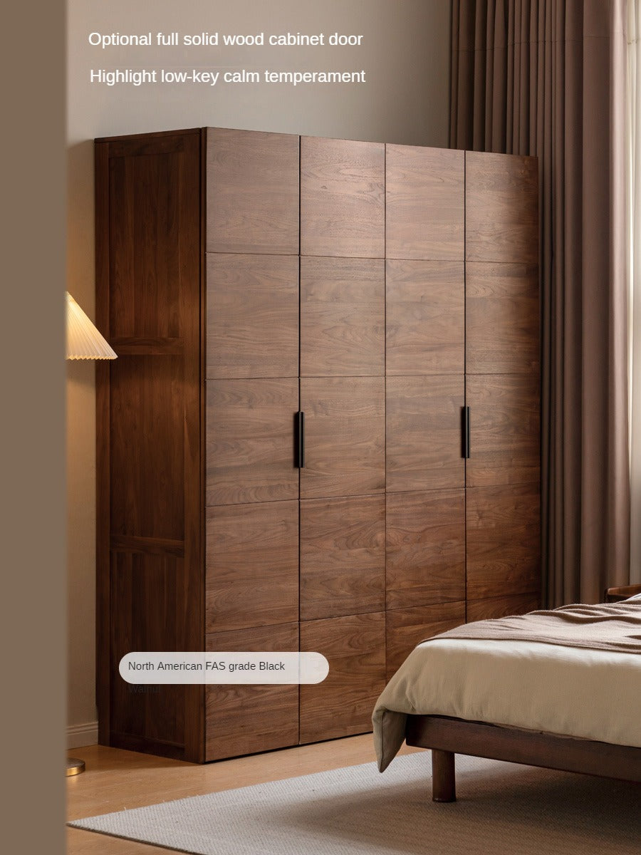 Black Walnut Solid Wood Wardrobe Combination.