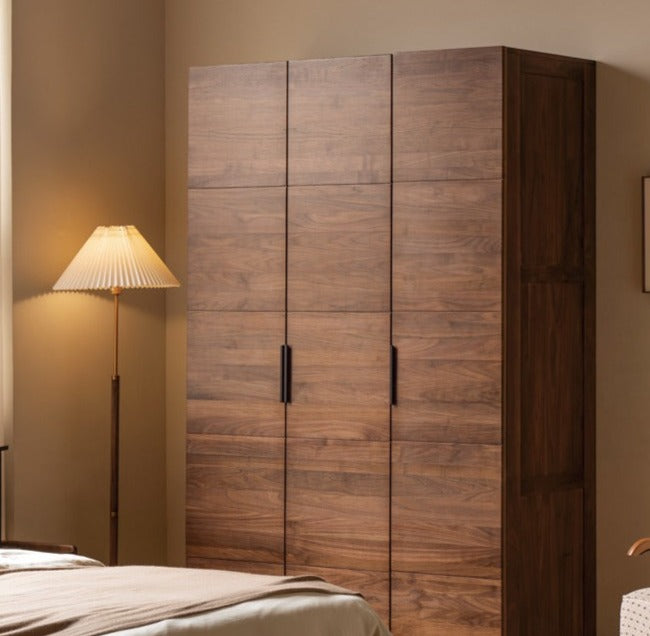 Black Walnut Solid Wood Wardrobe Combination.