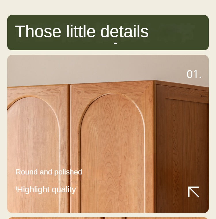 Cherry Solid Wood Vintage Wardrobe.